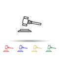 Gavel, law multi color style icon. Simple thin line, outline vector of law and justice icons for ui and ux, website or mobile Royalty Free Stock Photo