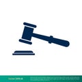 Gavel Law Office Icon Vector Logo Template Illustration Design. Vector EPS 10 Royalty Free Stock Photo