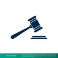 Gavel Law Office Icon Vector Logo Template Illustration Design. Vector EPS 10 Royalty Free Stock Photo