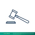 Gavel Law Office Icon Vector Logo Template Illustration Design. Vector EPS 10 Royalty Free Stock Photo