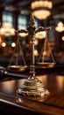Gavel with lawyers consultation in law firm setting, illustrating justice and legal diligence
