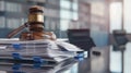 The gavel on legal documents.AI generated image Royalty Free Stock Photo