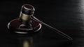 Gavel Mallet of justice on black background. Law Legal System Crime concept Royalty Free Stock Photo