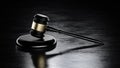 Gavel Mallet of justice. Law Legal System Crime concept on black background Royalty Free Stock Photo