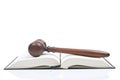 Gavel over the opened law book Royalty Free Stock Photo