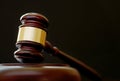 Gavel resting on a wooden plinth