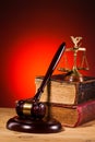 Gavel, scales of justice and old book Royalty Free Stock Photo