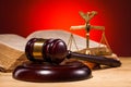 Gavel, scales of justice and old book Royalty Free Stock Photo