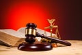 Gavel, scales of justice and old book Royalty Free Stock Photo