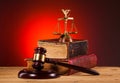 Gavel, scales of justice and old book Royalty Free Stock Photo