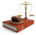 Gavel, scales and law book Royalty Free Stock Photo