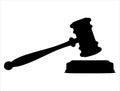 Gavel silhouette vector art white background Royalty Free Stock Photo