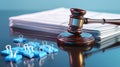 The gavel and documents.AI generated image Royalty Free Stock Photo