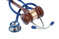 Gavel and stethoscope Royalty Free Stock Photo