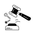 Gavel symbolizing a real estate property auction Royalty Free Stock Photo