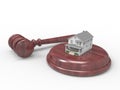 Gavel with tiny house