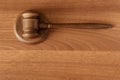 Gavel on a wood surface