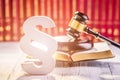 Gavel and wooden paragraph Royalty Free Stock Photo