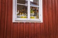 Gavle - April 01, 2018: Signs of happy easter at the historic center of the town of Gavle, Sweden Royalty Free Stock Photo