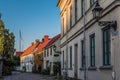 Gavle, Gavleborg County - Sweden - Streets of old town in wooden traditional design and cobble stones