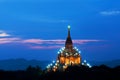 Gawdawpalin pagoda at twilight in Bagan, Myanmar Royalty Free Stock Photo