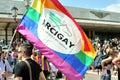 Gay activists at a gay pride in Venice, Italy