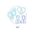 Gay blue gradient concept icon