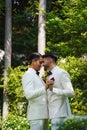 Lgbt gay bride and groom in wedding ceremony Royalty Free Stock Photo