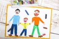 Gay couple and adopted child Royalty Free Stock Photo