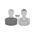Gay couple icon, black monochrome style Royalty Free Stock Photo