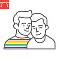 Gay couple line icon Royalty Free Stock Photo