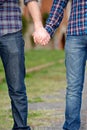 Gay Couple Outdise Holding Hands Royalty Free Stock Photo