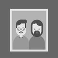 Gay couple parents framed photo. Vector famile Royalty Free Stock Photo