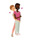 Gay couple vector illustration. isolated cute homosexual boys on a white background. diverse cartoon gay character design.