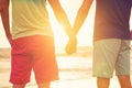 Gay couple watching sunset Royalty Free Stock Photo