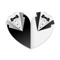 Gay couple wedding card poster - black and white combination - shape of heart