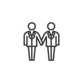 Gay couple wedding line icon Royalty Free Stock Photo