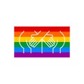 Gay flag Hands hug ass. LGBT Rainbow. hold each other`s ass