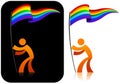 Gay flag holder Royalty Free Stock Photo