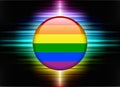 Gay Flag Icon Button on Abstract Spectrum Background Royalty Free Stock Photo