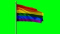 Gay Flag, LBGT flag, Rainbow Flag 3D animation with green screen