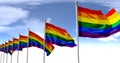 Gay Flag, LBGT flag, Rainbow Flag 3D animation with green screen