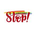 Gay Lettering. Conceptual poster with LGBT rainbow hand lettering. Colorful glitter handwritten phrase Stop Homophobia