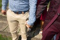 Gay hands closeup of man couple on their wedding day Royalty Free Stock Photo