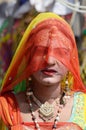 Gay (hijra) dressed as woman at Pushkar camel fair,India