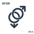 Gay icon in flat style. Royalty Free Stock Photo