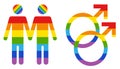 Gay icons, rainbow, vector illustration Royalty Free Stock Photo