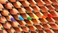 LGBT gay and lesbian rainbow flag colors represented with sharp colored pencils by Royalty Free Stock Photo