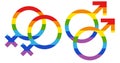 Gay and lesbian symbols, LGBT, vector illustration
