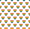 Gay LGBT background heart love icon . Rainbow texture. Pride pattern